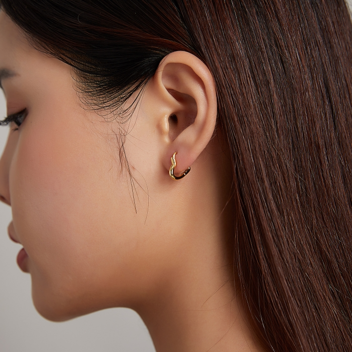 Boucles cœur dorées