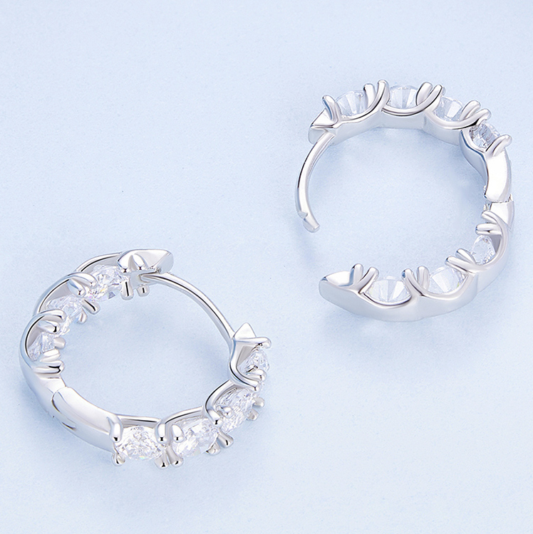 Anneaux brillants argent