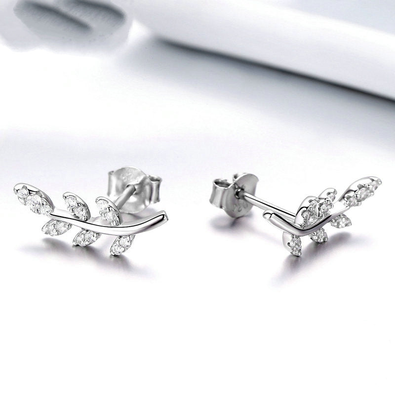 Boucles feuilles argent