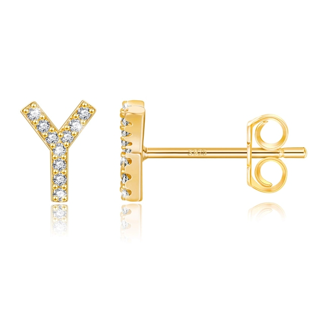 Boucles d'oreilles clous initiale