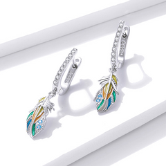Créoles plumes argent