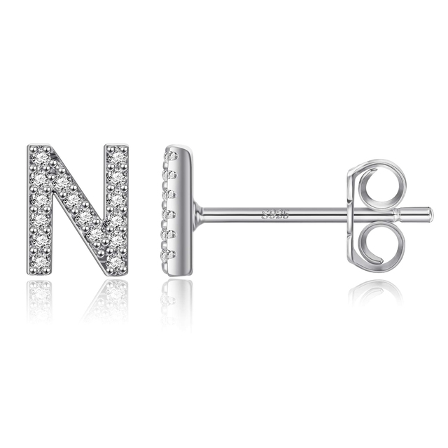 Boucles d'oreilles clous initiale