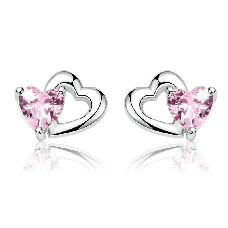 Boucles d'oreilles cœur argentées