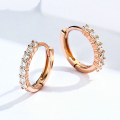 Créoles or rose diamants