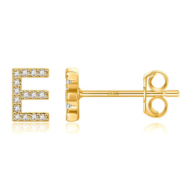 Boucles d'oreilles clous initiale