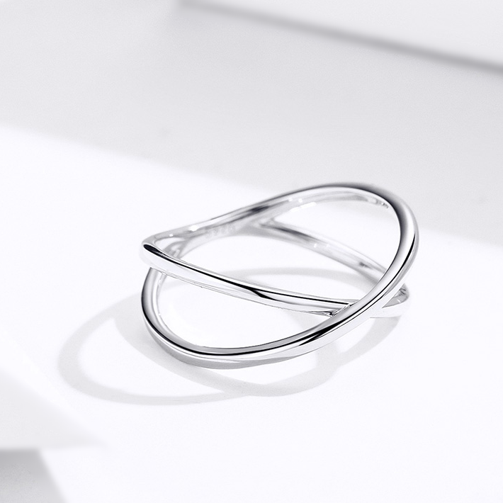 Bague croisée argent