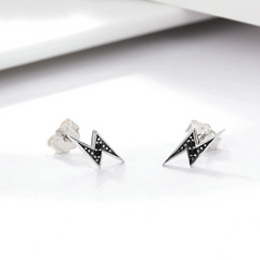 Boucles éclair argent noir