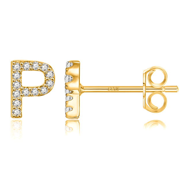 Boucles d'oreilles clous initiale