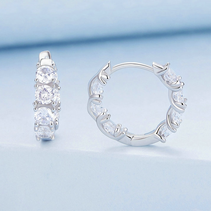 Anneaux brillants argent