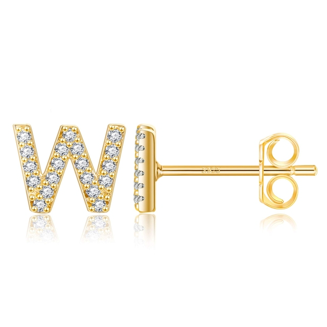 Boucles d'oreilles clous initiale