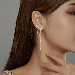Boucles d'oreilles chaîne lune étoile
