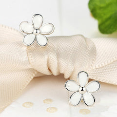 Boucles marguerites argent