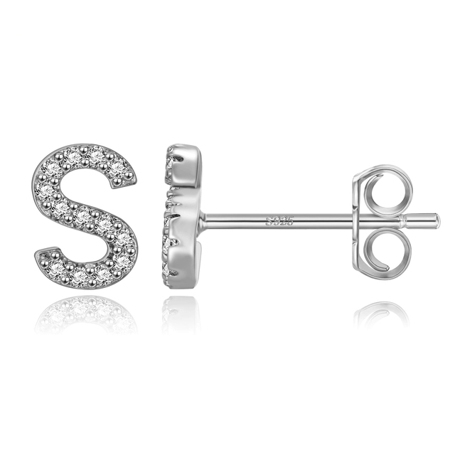Boucles d'oreilles clous initiale