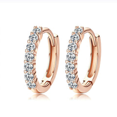 Créoles or rose diamants