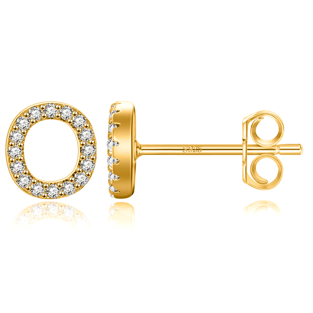 Boucles d'oreilles clous initiale