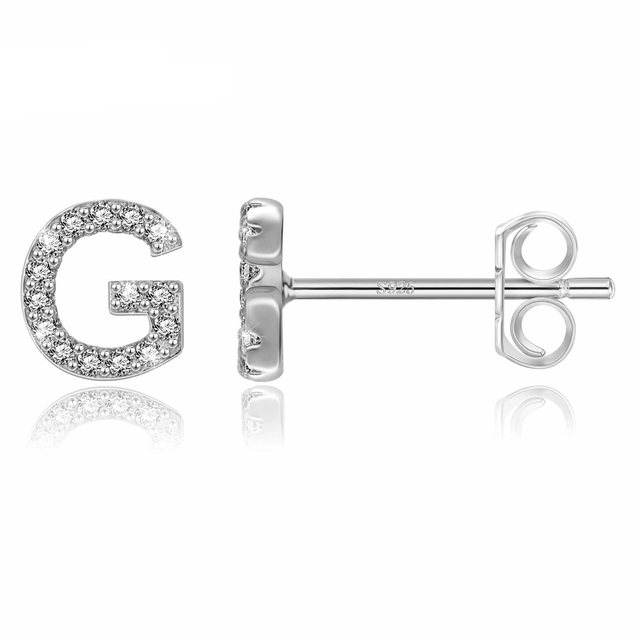 Boucles d'oreilles clous initiale