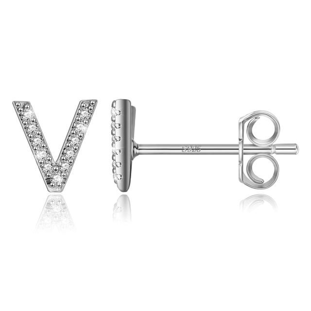 Boucles d'oreilles clous initiale