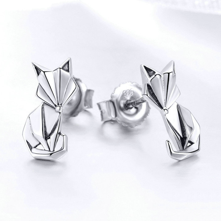 Clous d'oreilles renards argent 925