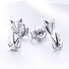 Clous d'oreilles renards argent 925