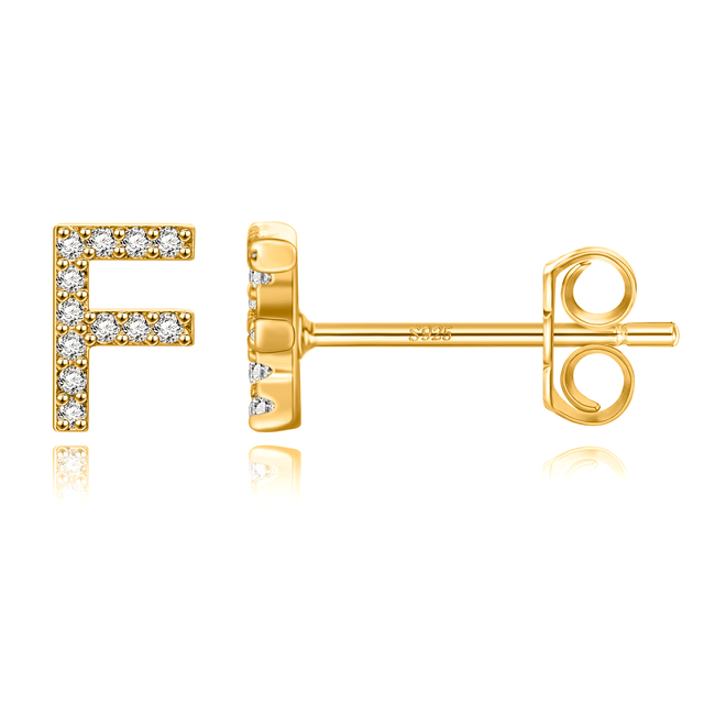 Boucles d'oreilles clous initiale