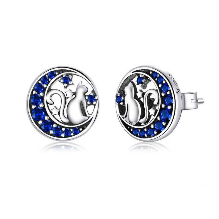 Boucles chat lune bleue