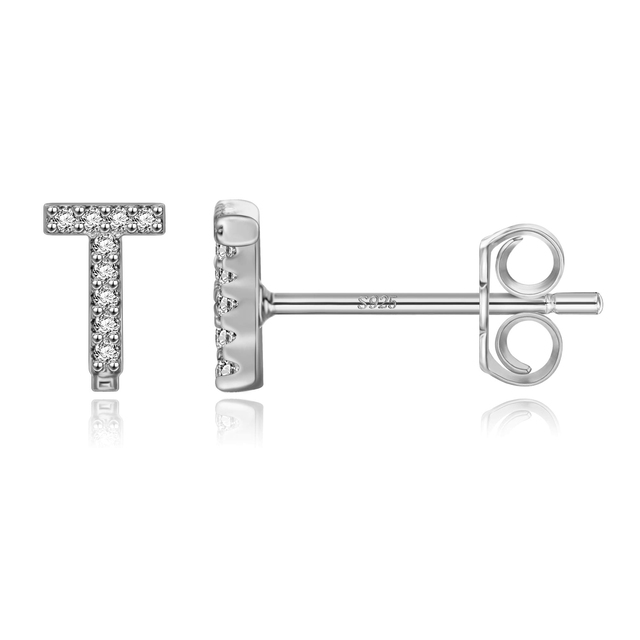 Boucles d'oreilles clous initiale