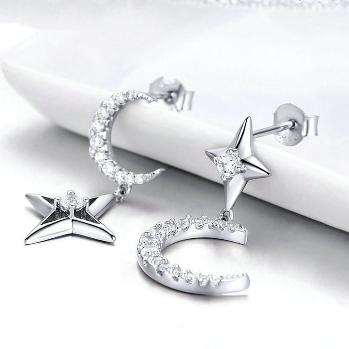 Boucles lune étoile
