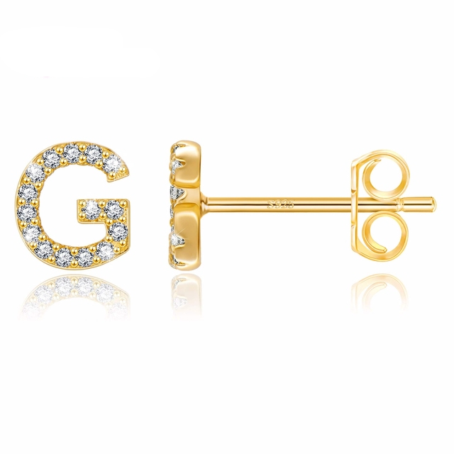 Boucles d'oreilles clous initiale