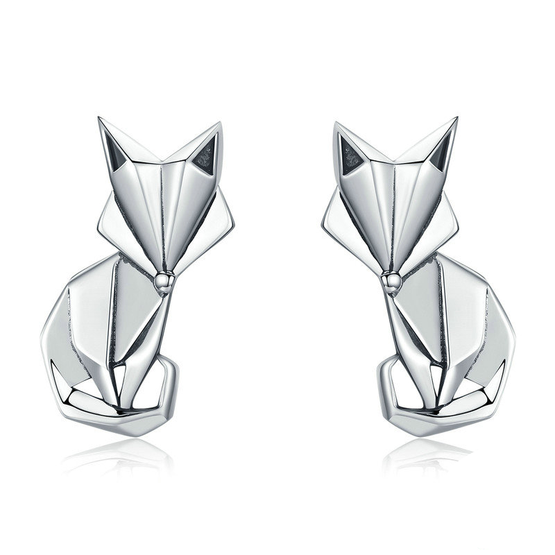 Clous d'oreilles renards argent 925
