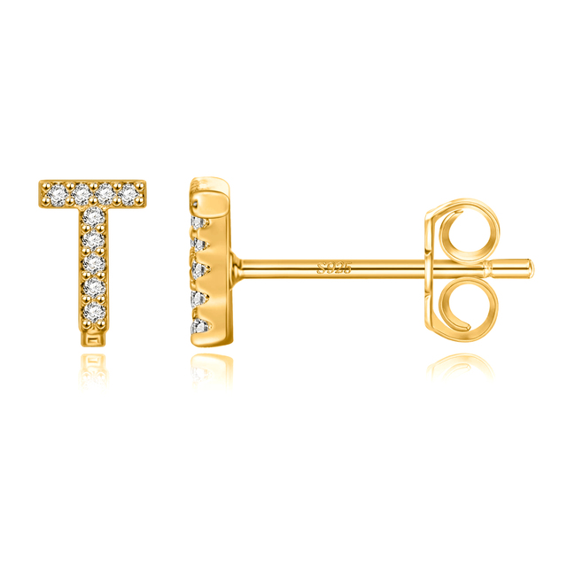 Boucles d'oreilles clous initiale