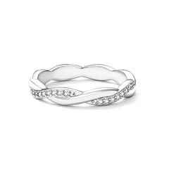 Bague torsadée argent brillant