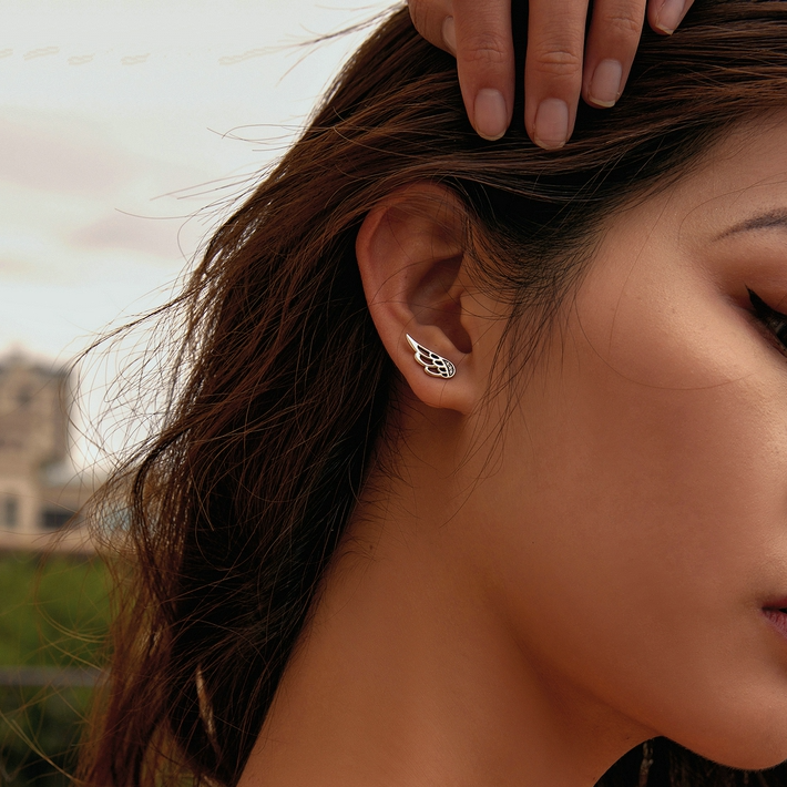 Boucles ailes argent