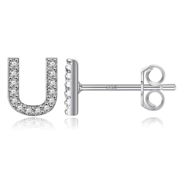 Boucles d'oreilles clous initiale