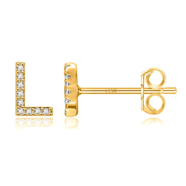 Boucles d'oreilles clous initiale