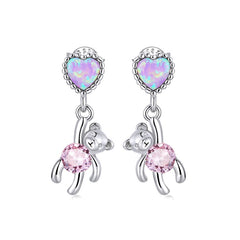Boucles argent ours