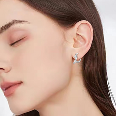 Boucles d'oreilles créoles chat argent