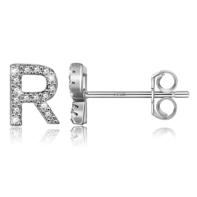 Boucles d'oreilles clous initiale