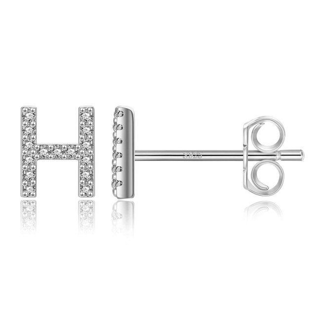 Boucles d'oreilles clous initiale