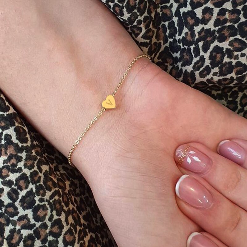 Bracelet cœur et lettre