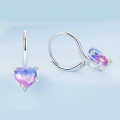 Boucles d'oreilles cœur dormeuses