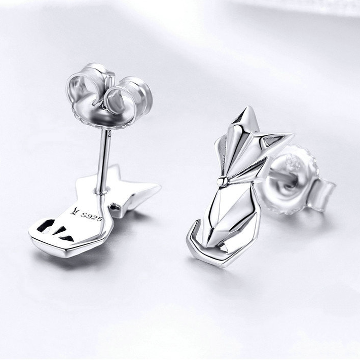 Clous d'oreilles renards argent 925
