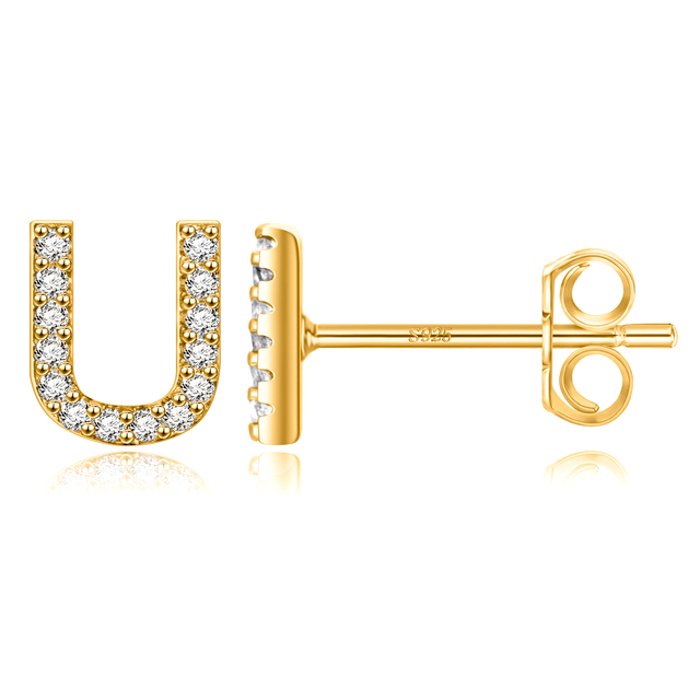 Boucles d'oreilles clous initiale