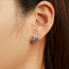 Boucles d'oreilles colibris bleus