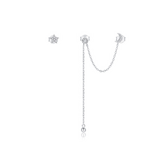 Boucles d'oreilles chaîne lune étoile