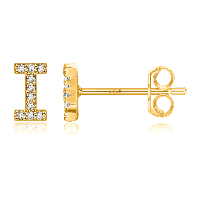 Boucles d'oreilles clous initiale