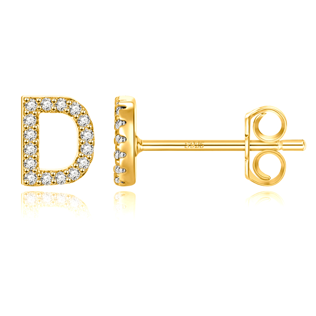 Boucles d'oreilles clous initiale