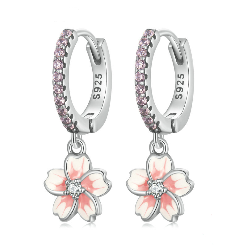 Boucles d'oreilles pendantes fleurs