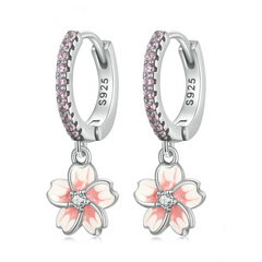 Boucles d'oreilles pendantes fleurs
