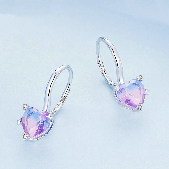 Boucles d'oreilles cœur dormeuses