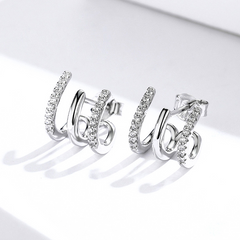 Boucles d'oreilles argent et zircones
